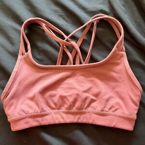 Athleta Blush Strappy Sports Bra